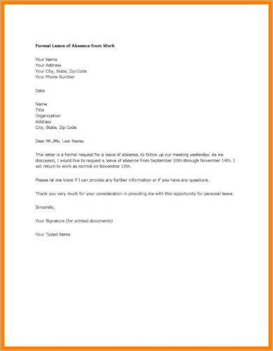 Official Letter for Leave - 28+ Examples, Format, Sample