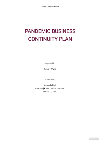 Pandemic Business Continuity Plan Template