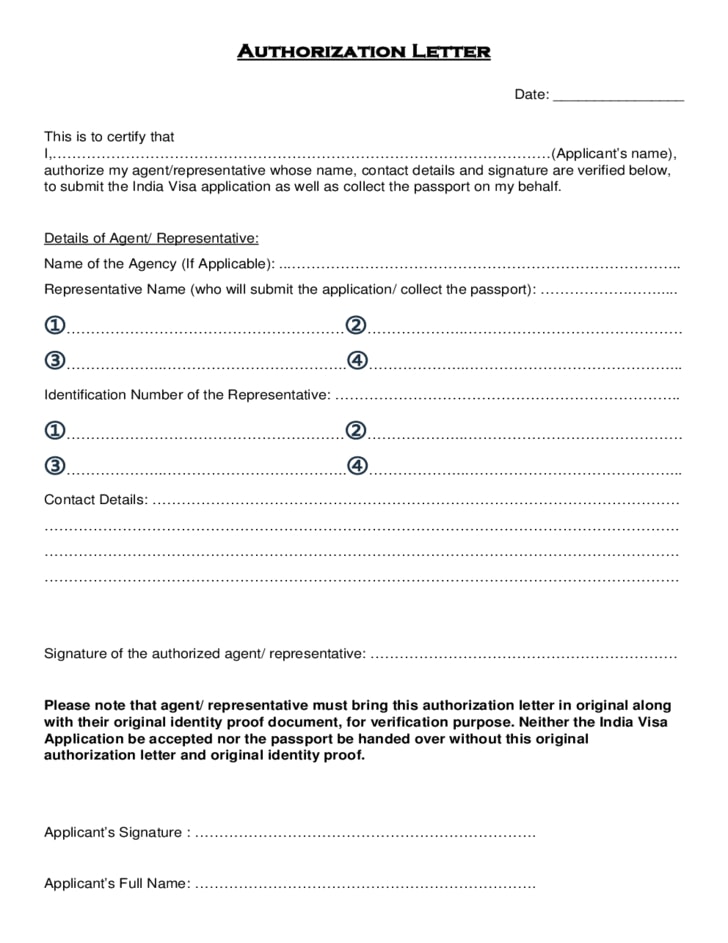 passport collection authorization letter example