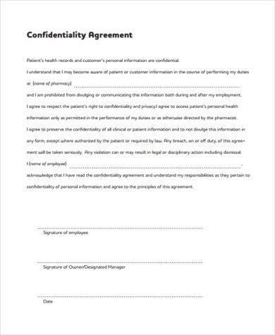 patient confidentiality agreement template1