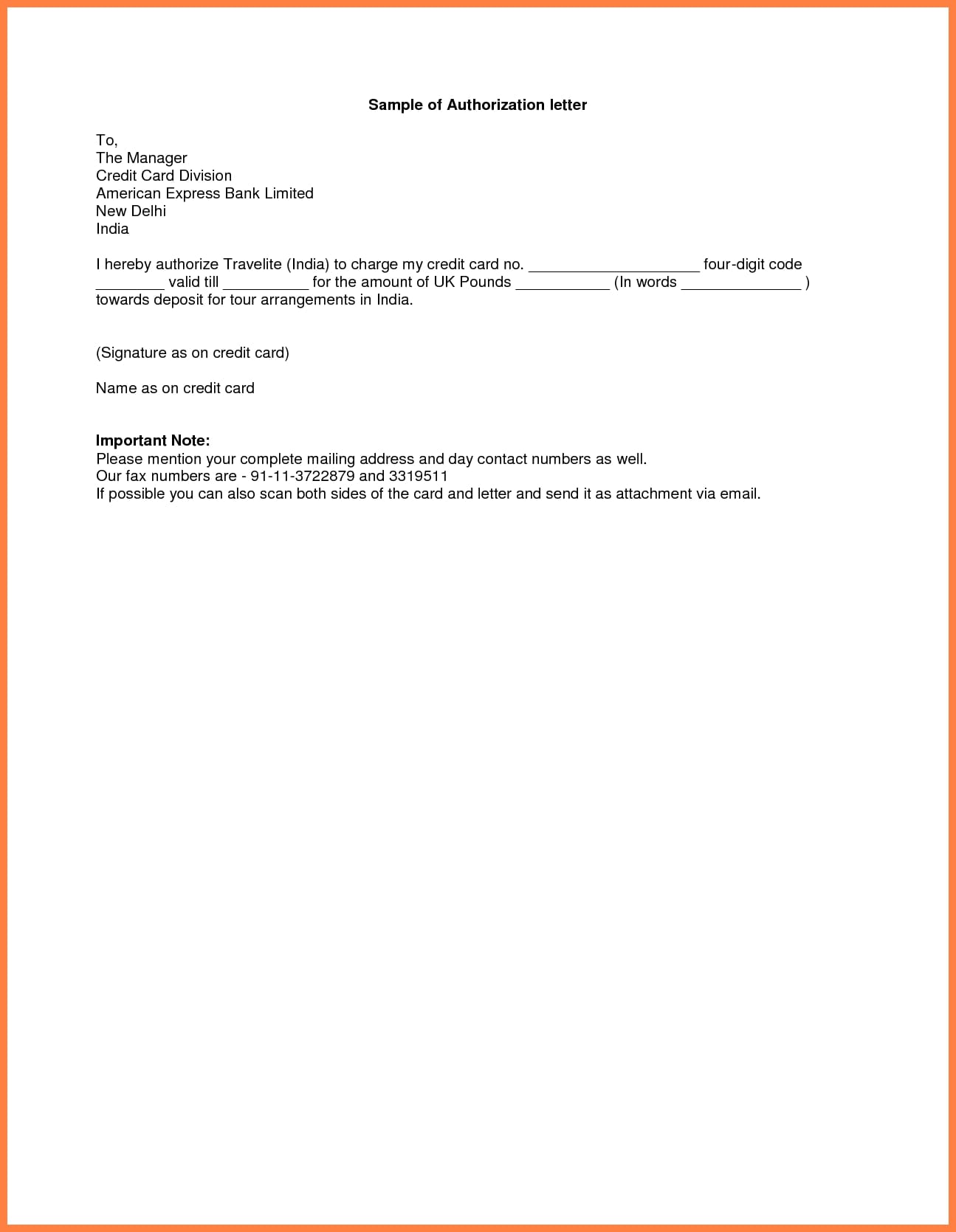 Email Authorization Letter Sample