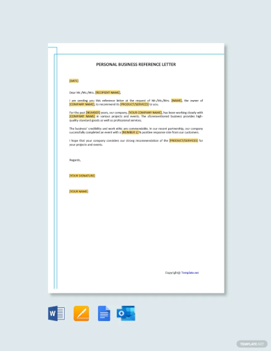 Personal Reference Example in PDF, DOCS | Examples