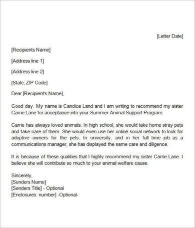 personal reference letter format example1