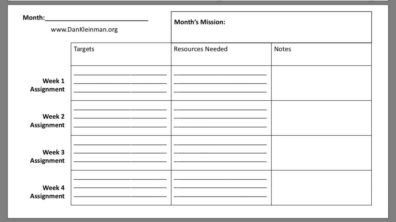 personal strategic plan template packet
