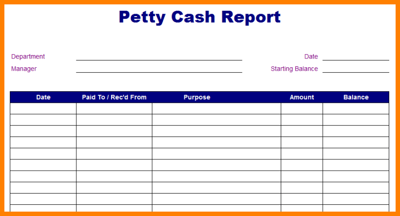 petty cash report