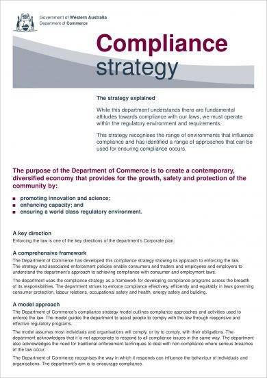 planning for compliance strategy example