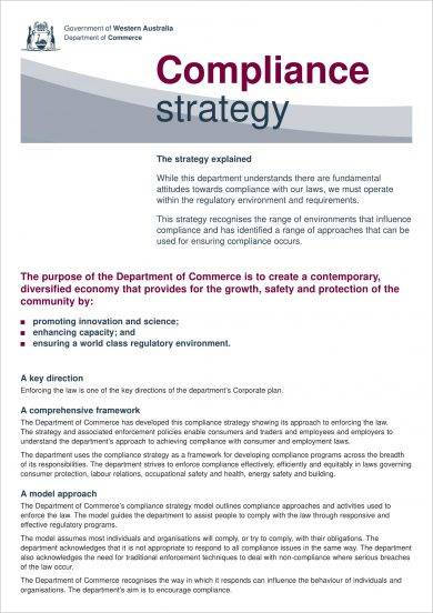 Planning for Compliance Strategy Example