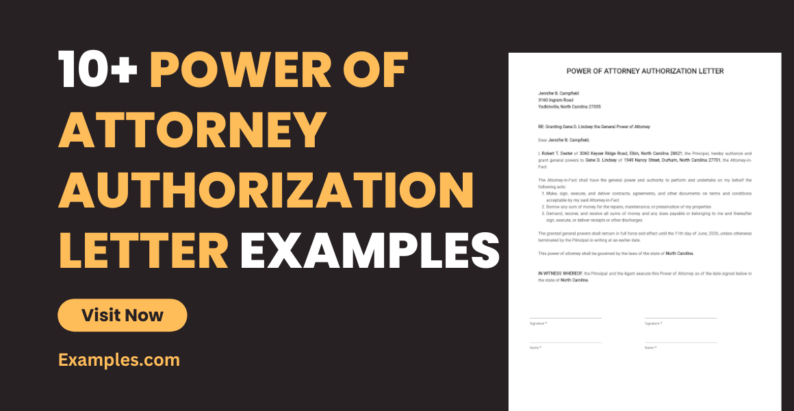 power of attorney authorization letter examples