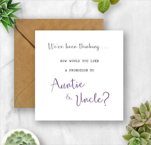 Pregnancy Announcement Promotion Card Example