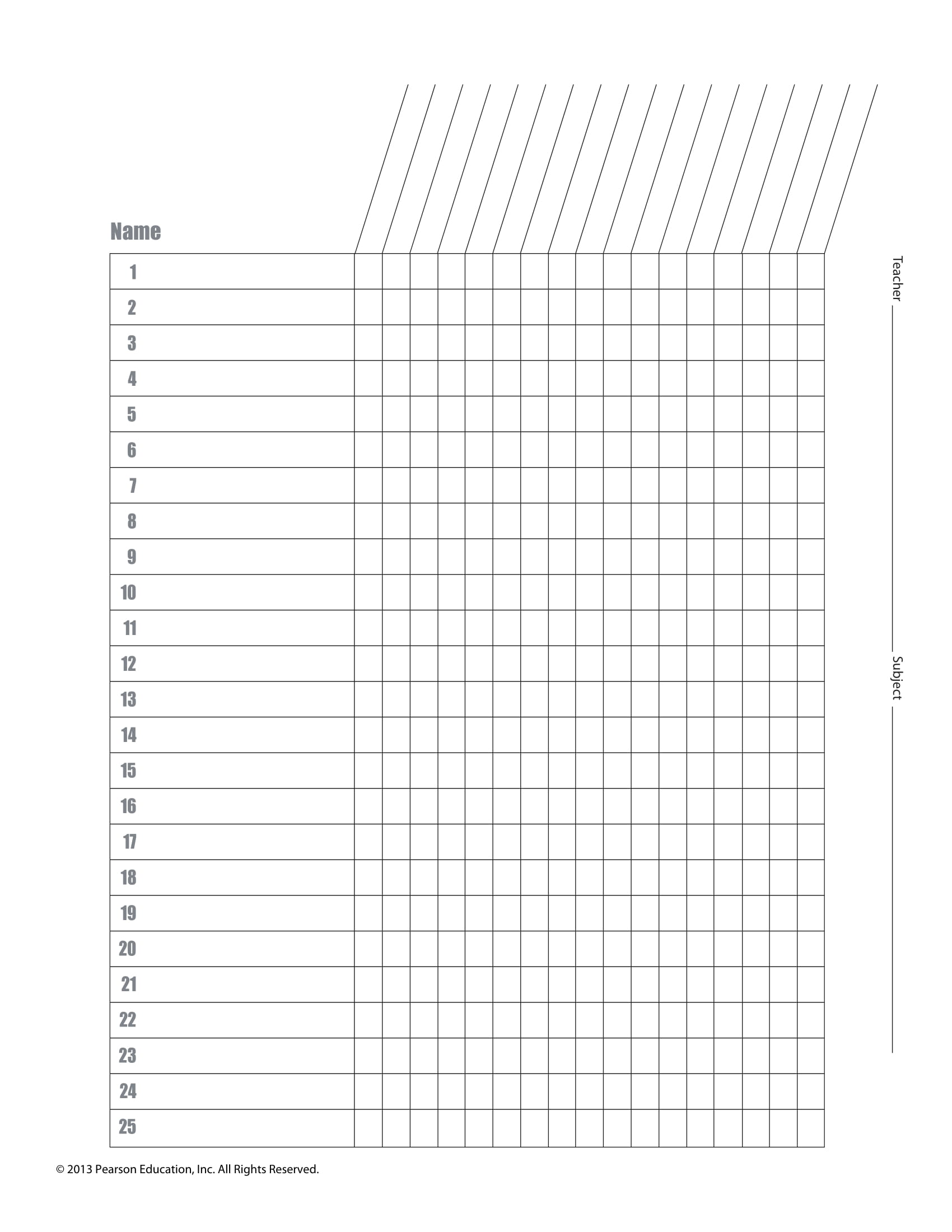 Printable Class List Template Example