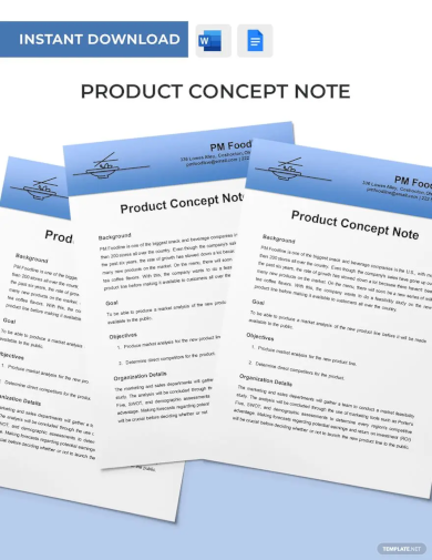 product concept note template
