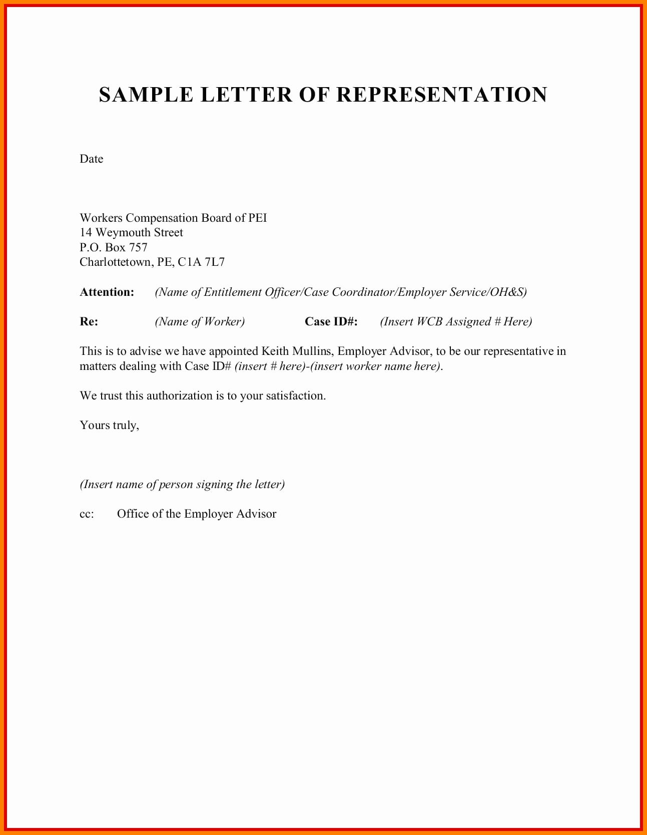 professional authorization letter to represent example