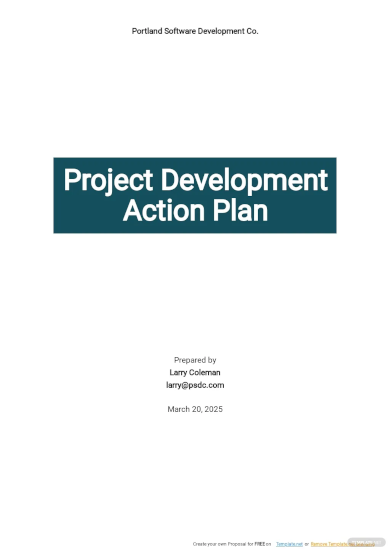 project development action plan template
