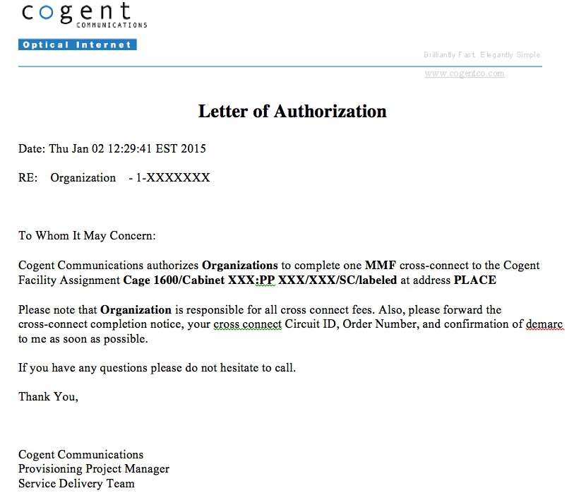 project manager authorization letter example