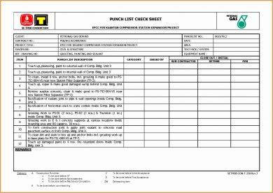Punch List - 6+ Examples, Format, Pdf image.