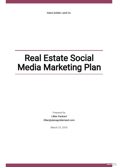 real estate social media marketing plan template