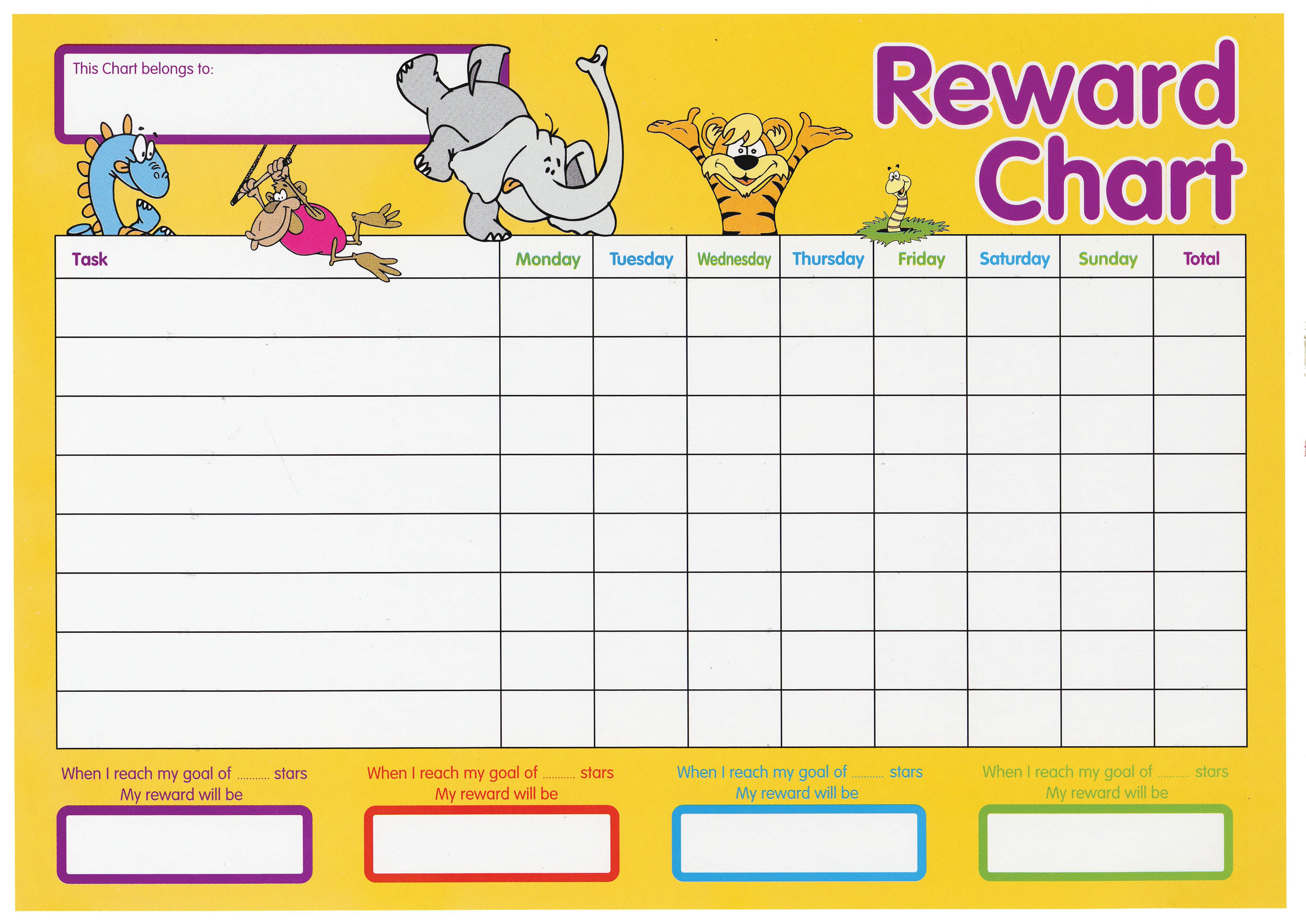 reward chart for kids template