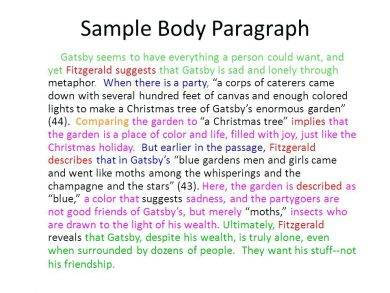 Sample Body Paragraph Of A Critical Essay