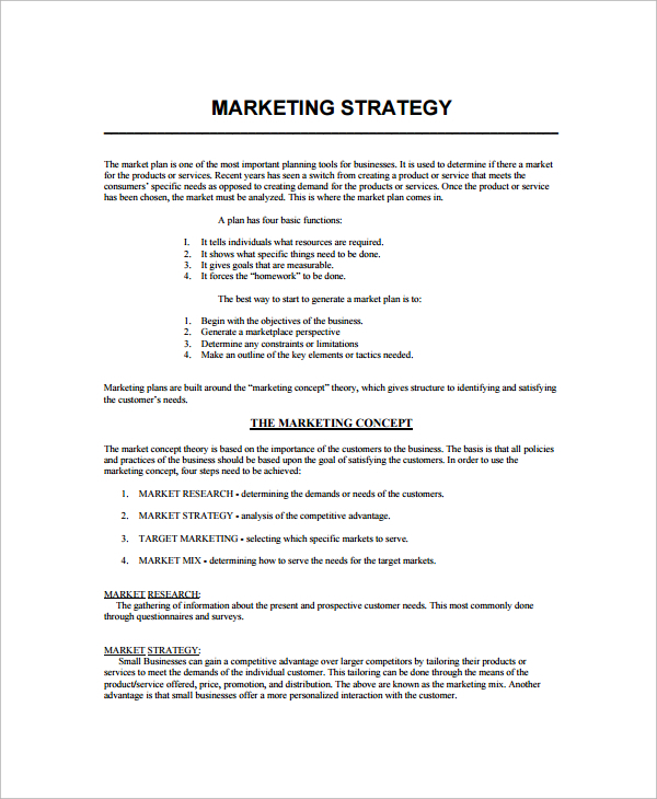 sample concept for marketing plan example