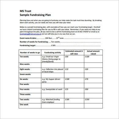 sample fundraising plan1