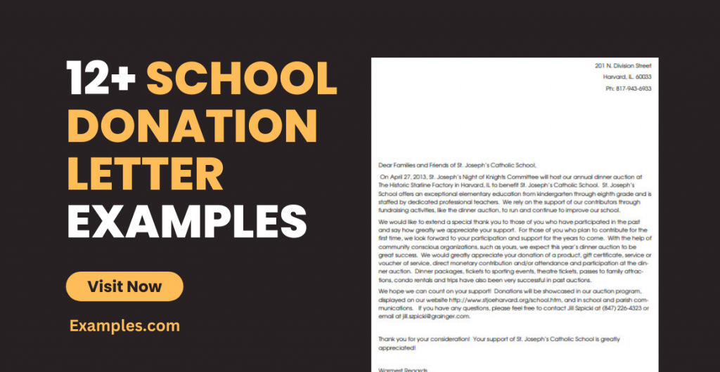 School Donation Letter Examples