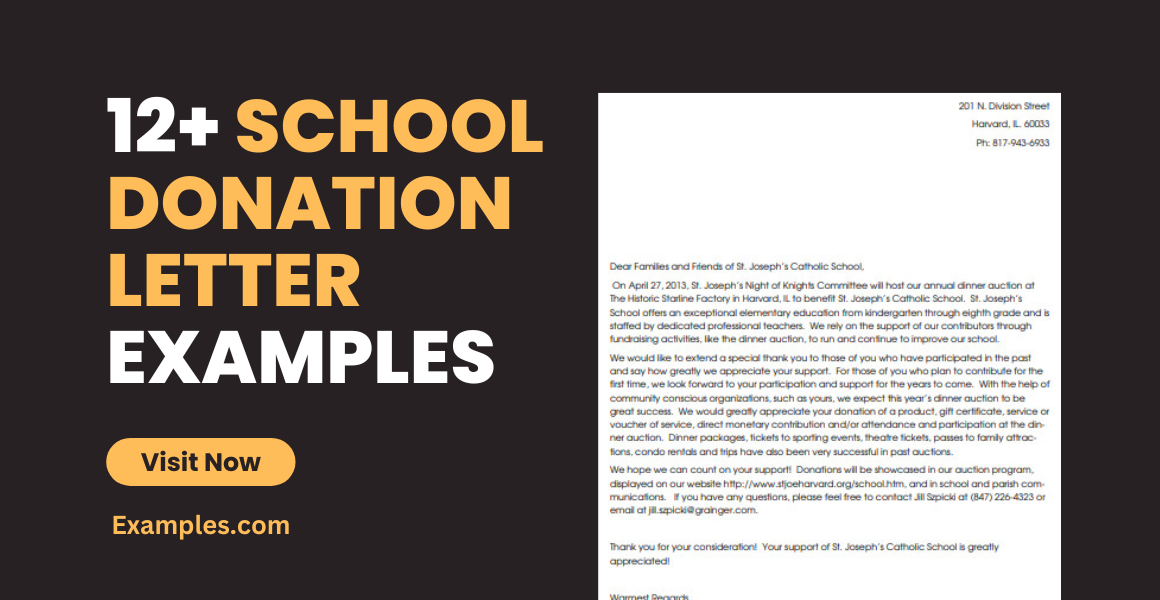 School Donation Letter - 12+ Examples, Format, How to Write, PDF