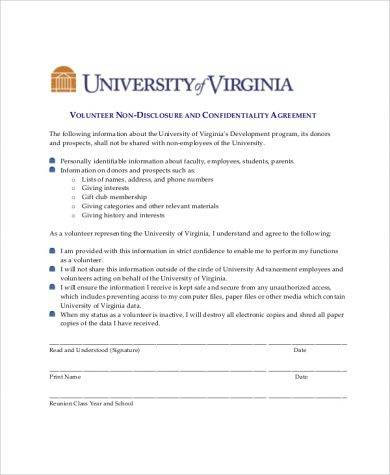 school volunteer confidentiality agreement example1