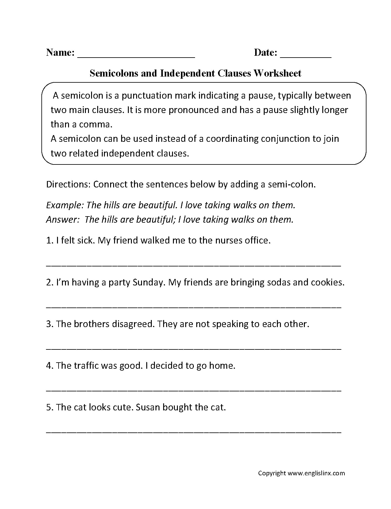 Independent Clause Examples Format Pdf Examples