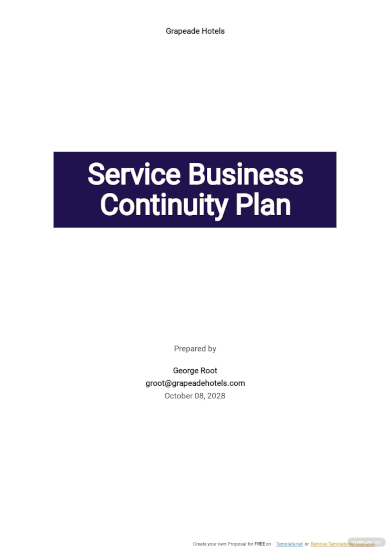 service business continuity plan template
