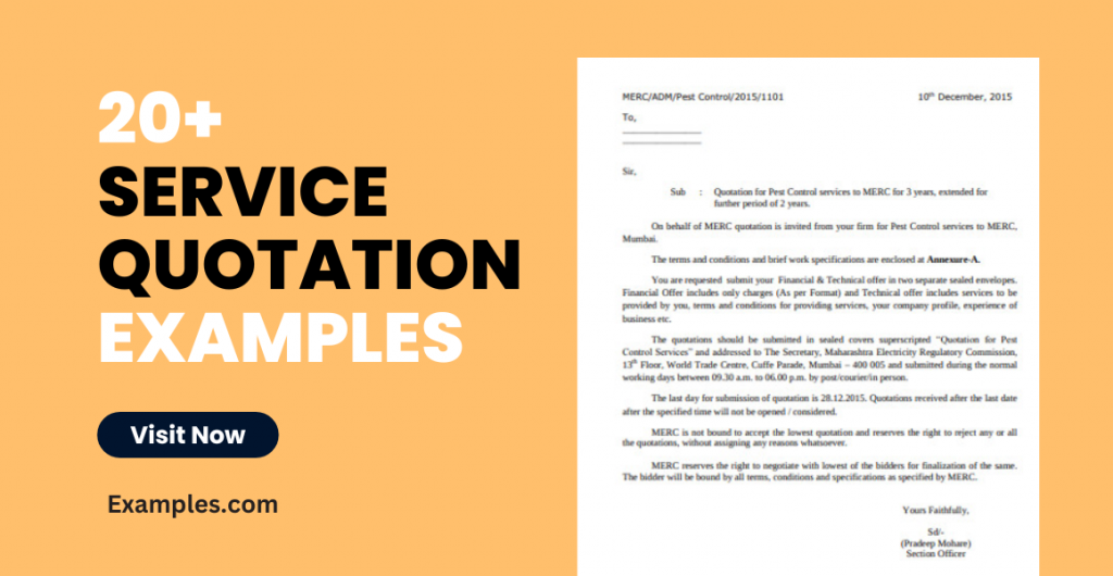 Service Quotation Examples