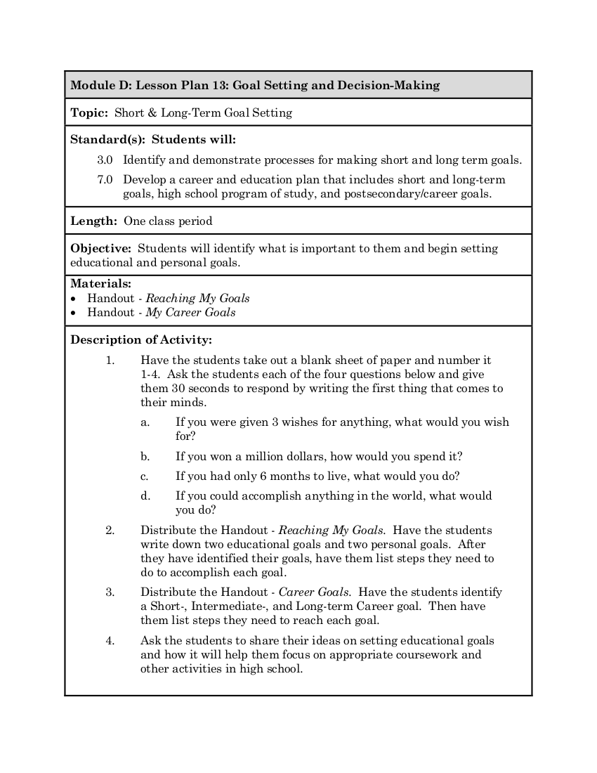 Goal Setting for Students 6+ Examples, Format, Pdf Examples