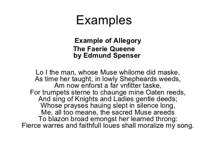 Simple Allegory Example in Poetry