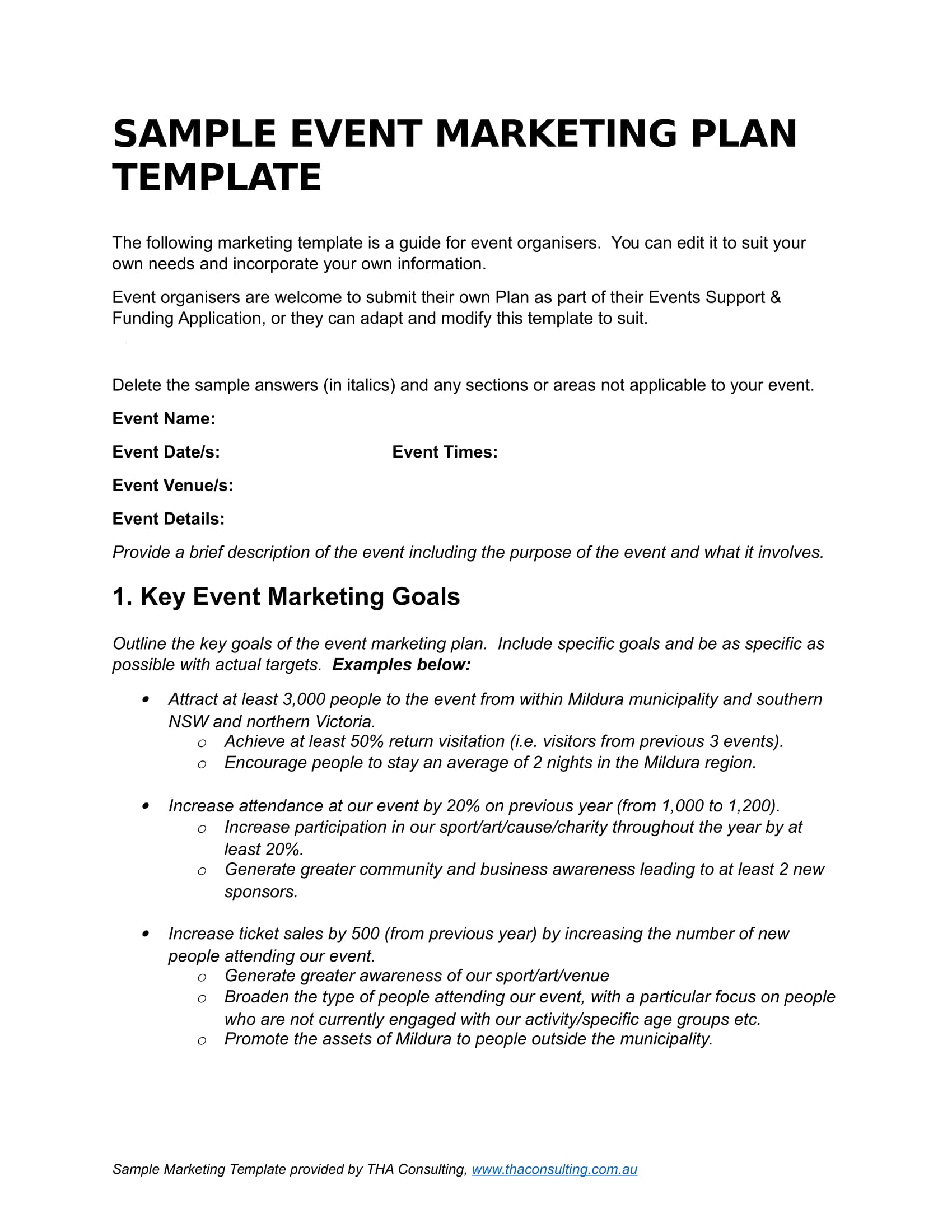 marketing plan assignments