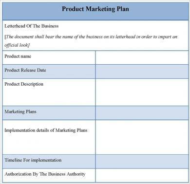 Simple Product Marketing Plan Example