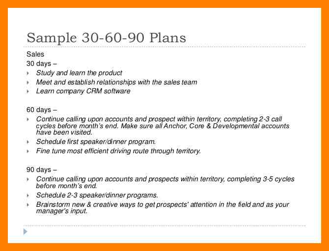 example 306090 day plan