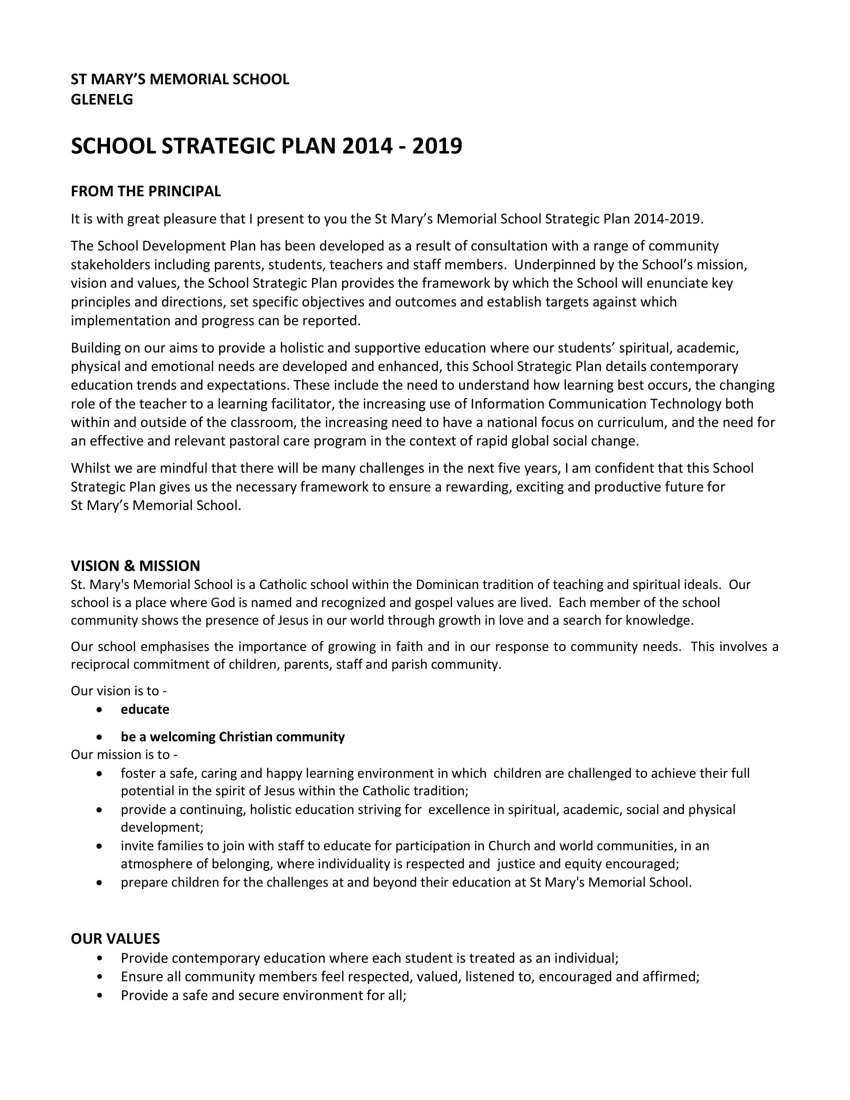 13 School Strategic Plan Examples In Google Docs MS Word Pages 