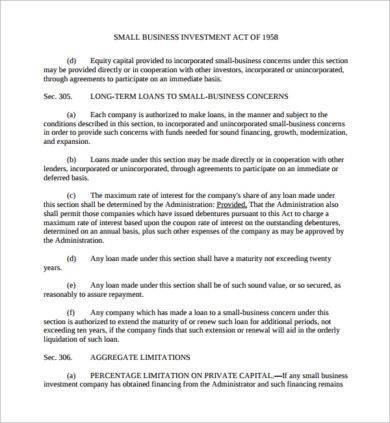 small business co investment agreement example1