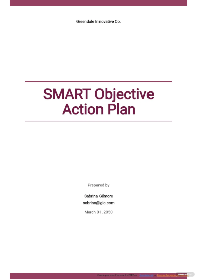 smart objective action plan template