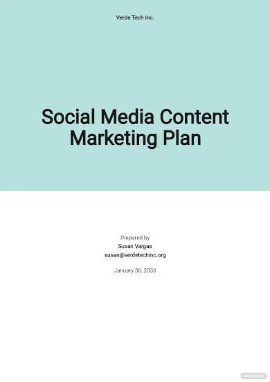 social media content marketing plan template