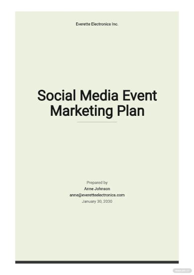 Social Media Event Marketing Plan Template