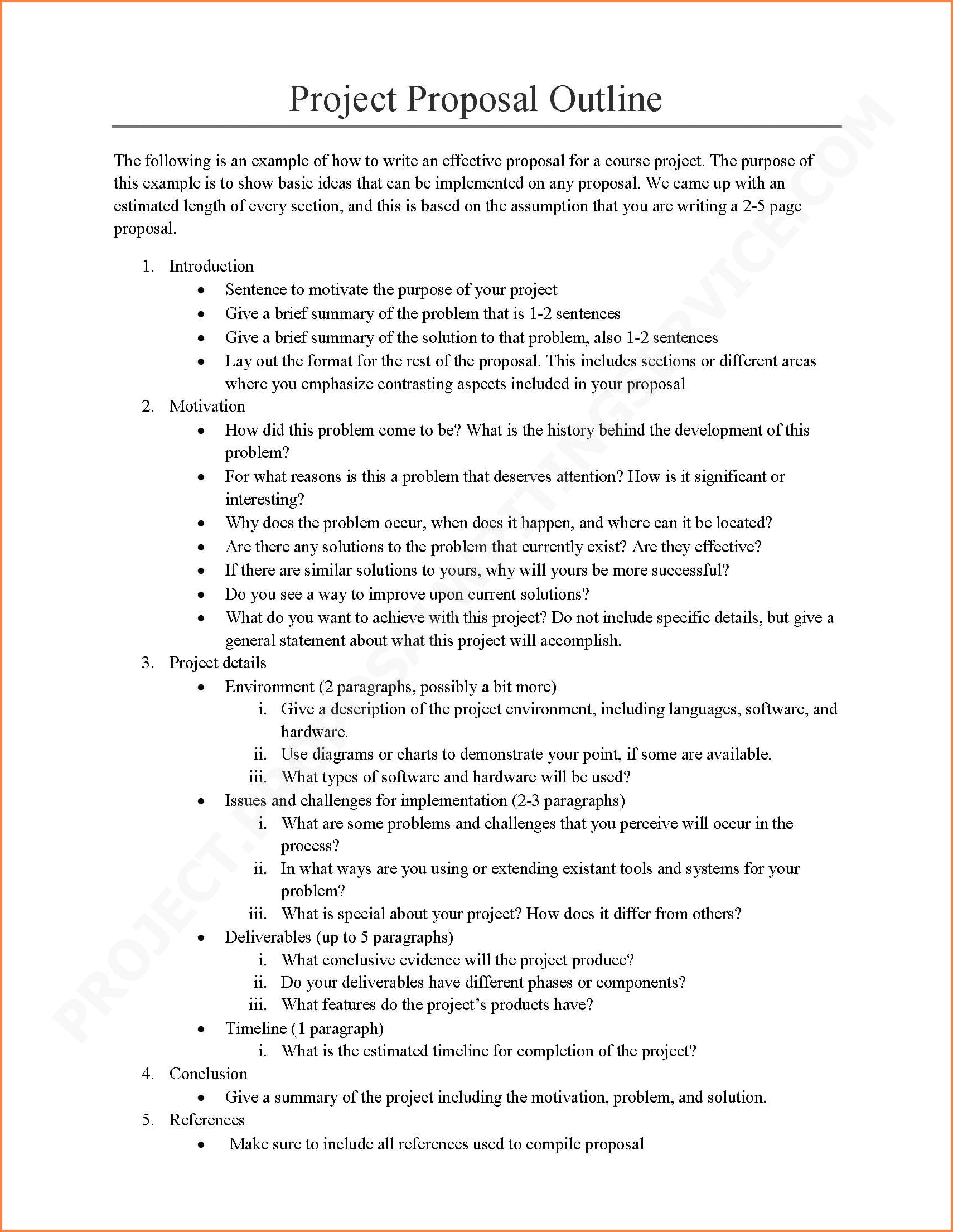 Outline Of A Curriculum Proposal