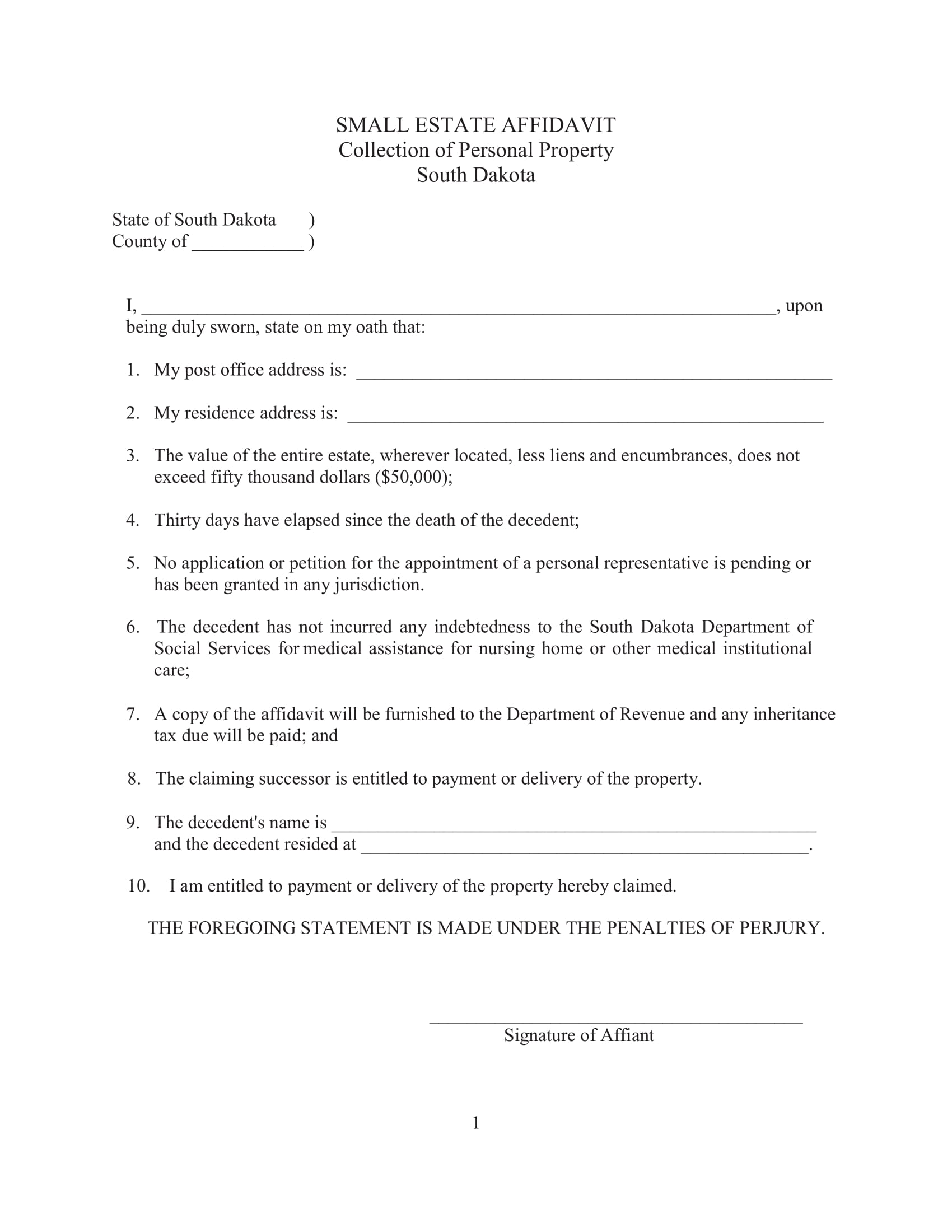 south dakota ase form and instructions
