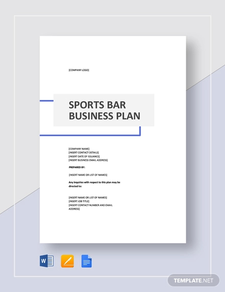 Bar Business Plan 15 Examples Format Pdf
