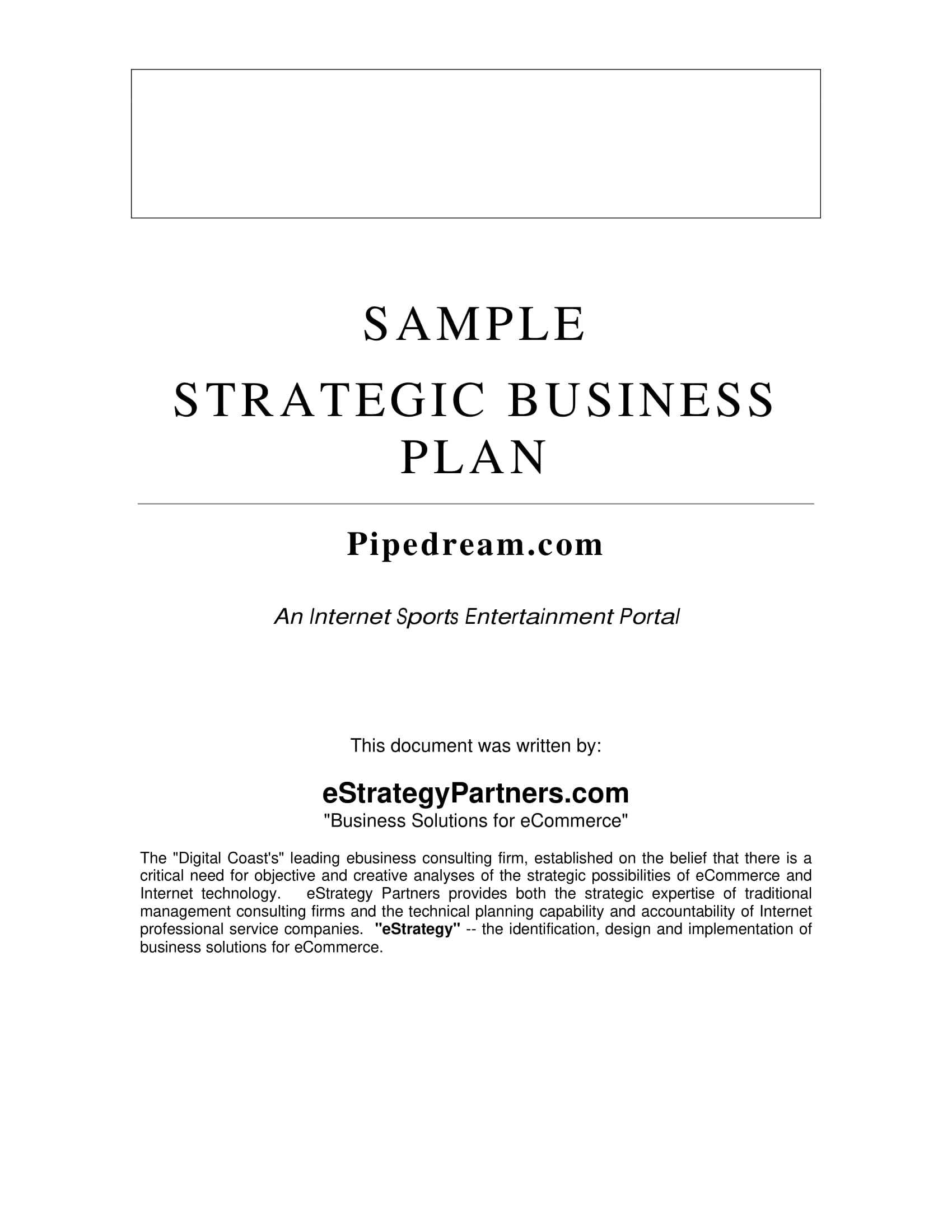 strategic plan example for small business pdf