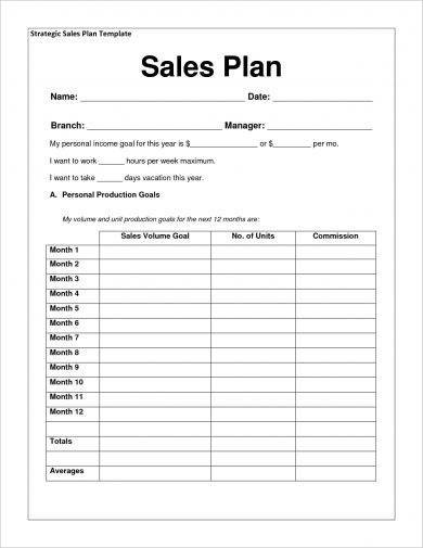 Strategic Daily Sales Plan Example