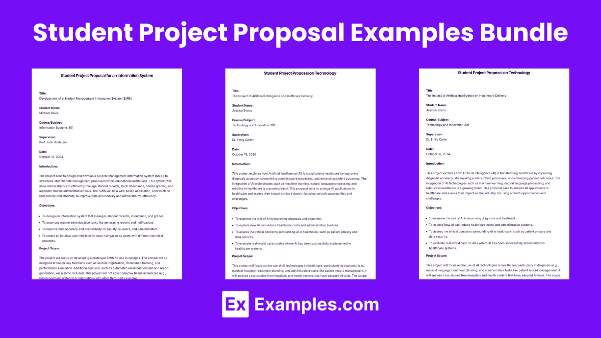 Student Project Proposal Examples Bundle