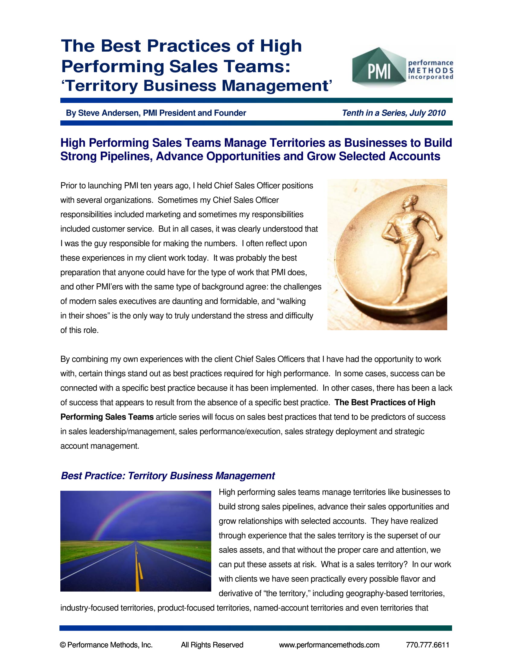 Territory Business Management and Sales Plan Example 1