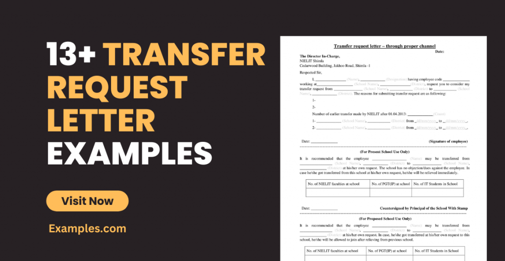 Transfer Request Letter Examples