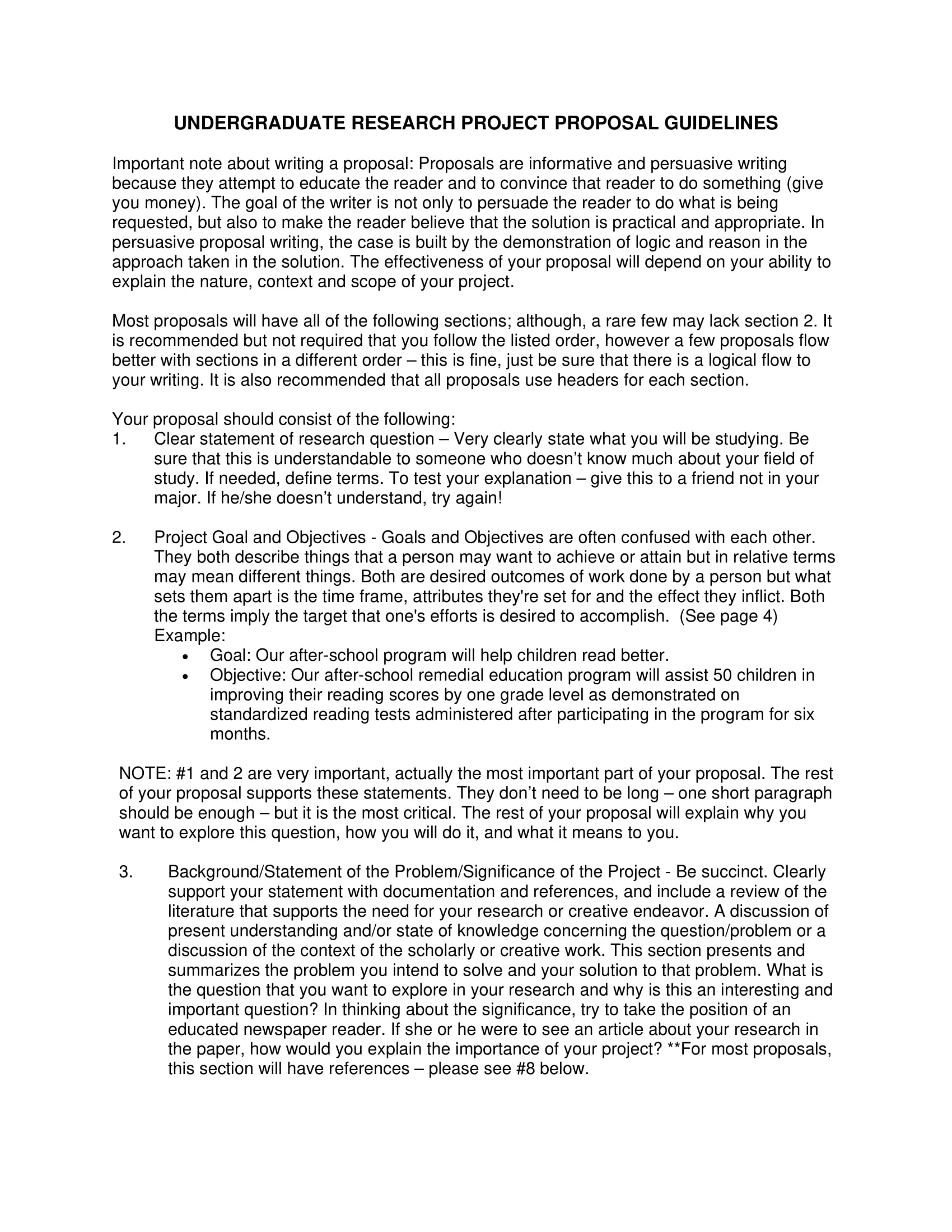 undergraduate research project proposal guidelines example 1