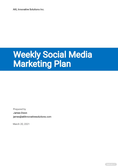 weekly social media marketing plan template